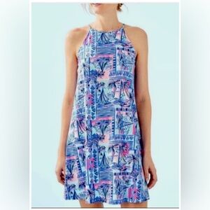 Lilly Pulitzer Margot Dress in Whisper Blue Yeah Buoy, Small.